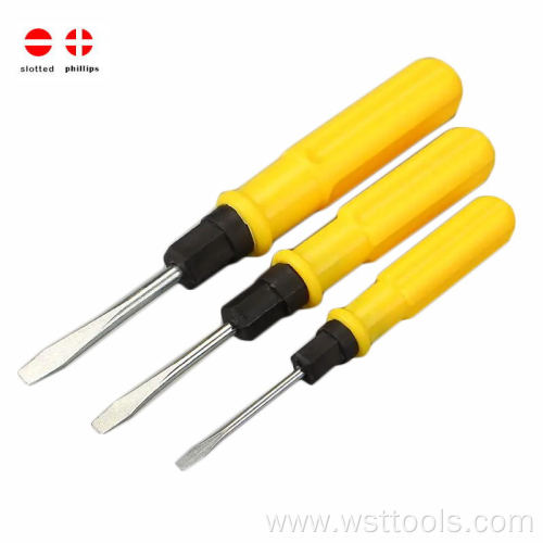 Yellow Screwdriver with Non-slip Plastic Handle